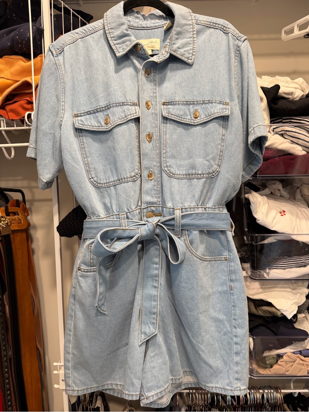 NWOT Light Blue Denim Romper